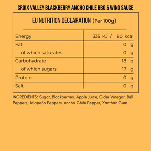 Croix Valley Blackberry Ancho Chile BBQ and Wing Sauce