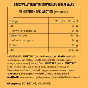 Croix Valley Honey Dijon Barbecue 'n Brat Sauce