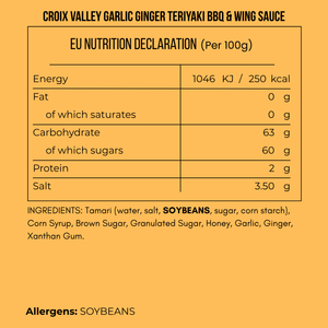 Croix Valley Garlic Ginger Teriyaki BBQ & Wings Sauce