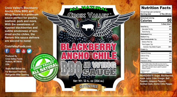 Croix Valley Blackberry Ancho Chili BBQ and Wing Sauce